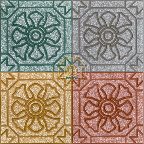GẠCH VỈA HÈ TERRAZZO HOA THỊ DH407