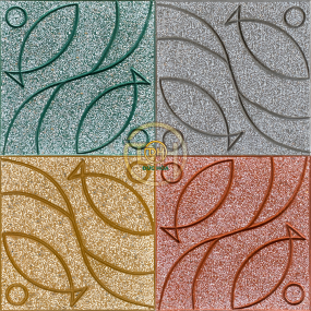 GẠCH VỈA HÈ TERRAZZO CON CÁ DH417
